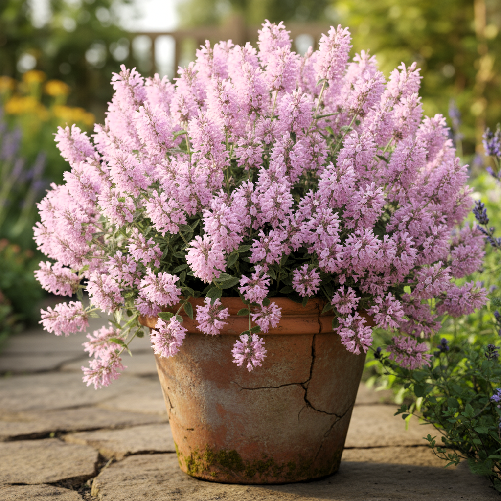 Pink Nepeta Catmint Herb Gardening Plant Flower Seed - 200 Seeds