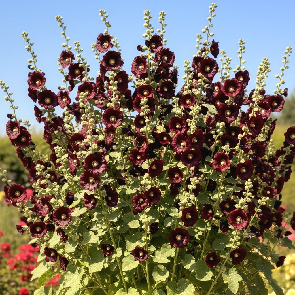 Seeds Ville Hollyhock Flower Seeds Mix Color (150 Seeds) | Easy to Grow | Low Maintenance | Alcea Rosea | Grow All India