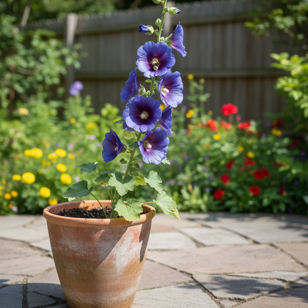 Seeds Ville Hollyhock Flower Seeds Mix Color (150 Seeds) | Easy to Grow | Low Maintenance | Alcea Rosea | Grow All India