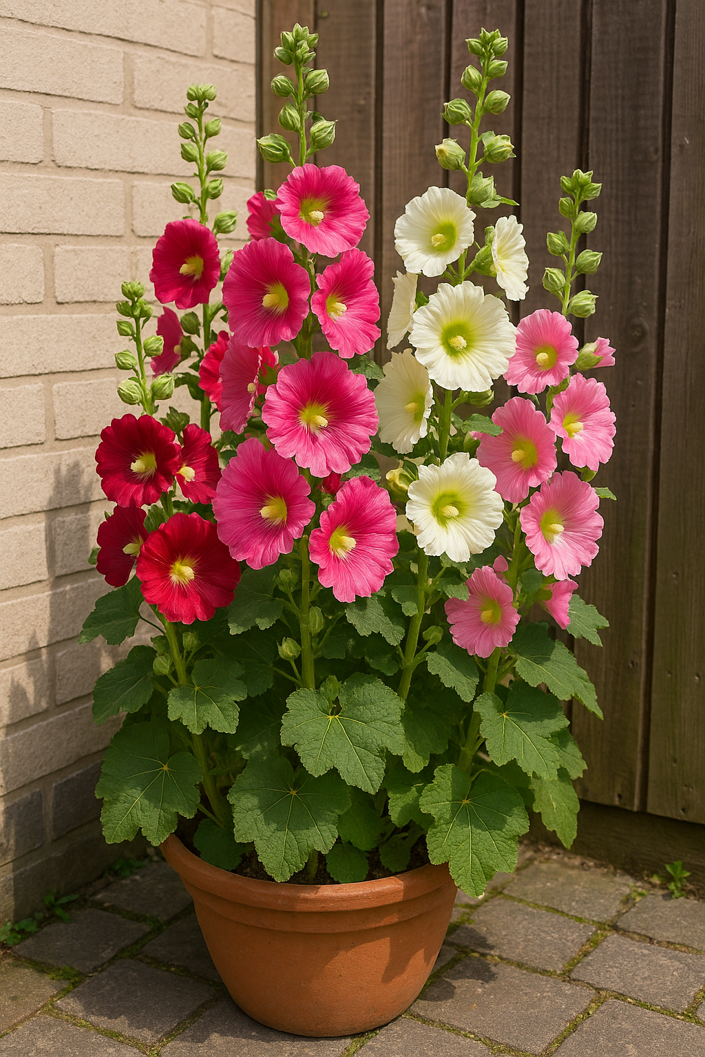Seeds Ville Hollyhock Flower Seeds Mix Color (150 Seeds) | Easy to Grow | Low Maintenance | Alcea Rosea | Grow All India