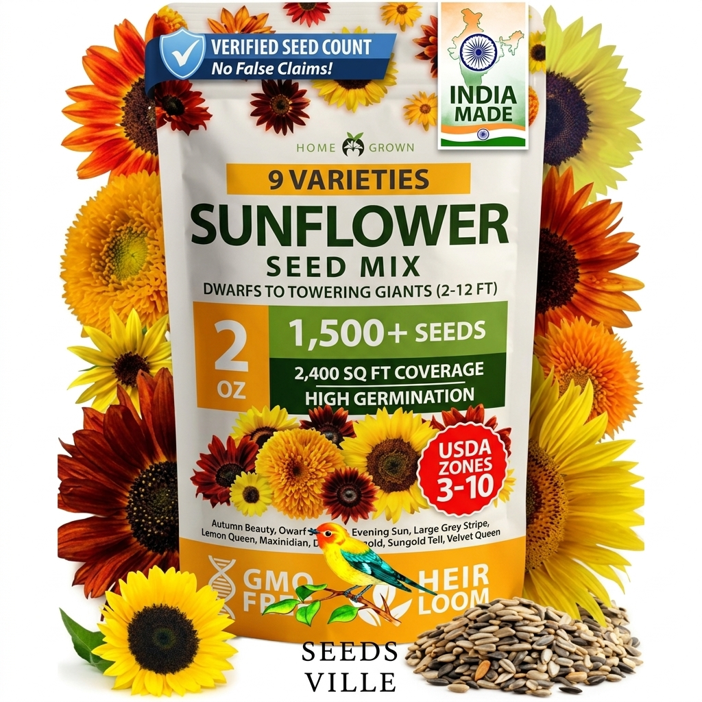 Seeds Ville Sunflower Seeds Mix Pack 1500+ Seeds Grow All India