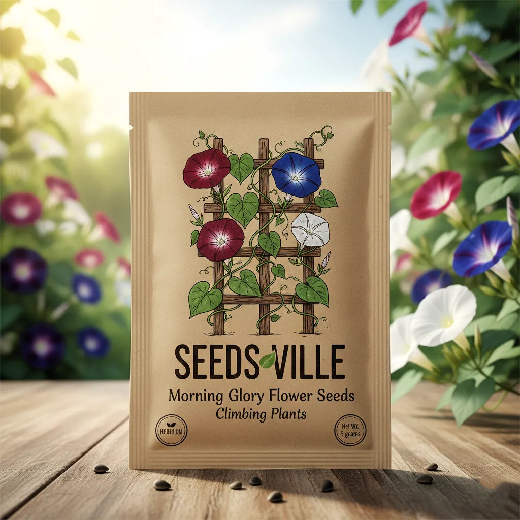 35+ SEEDS- Dwarf Morning Gloey Flower F1 Seeds For Planting (Low Maintenance) (Heavenly Blue) - Seeds Ville